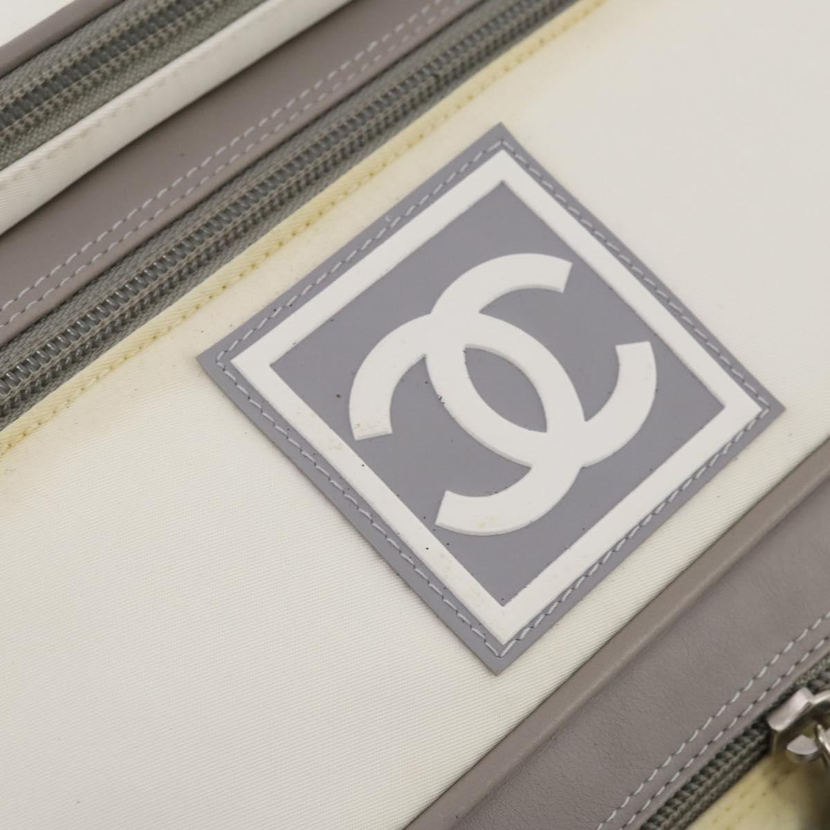 CHANEL Sports Line Backpack White Gray CC Auth bs35854