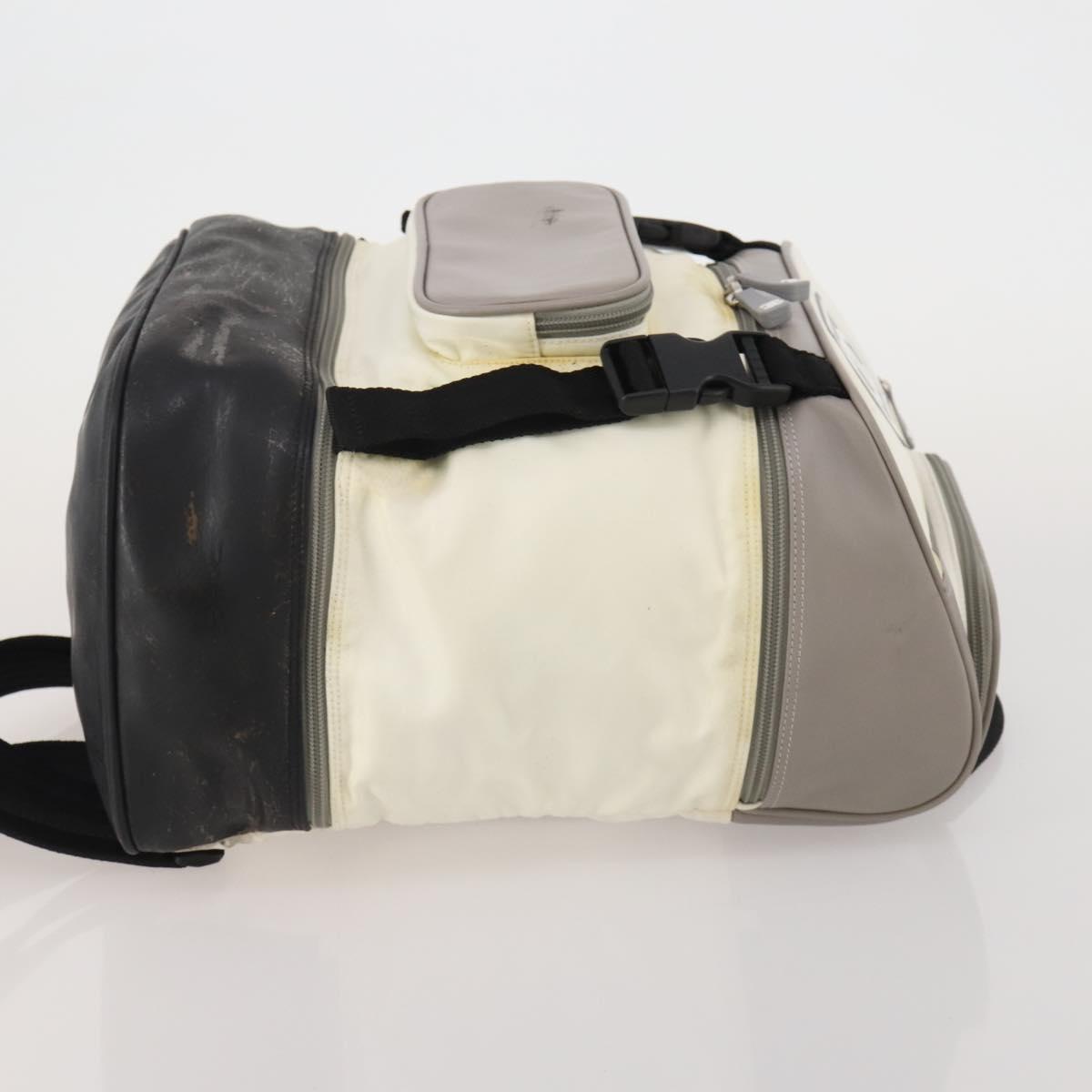 CHANEL Sports Line Backpack White Gray CC Auth bs35854