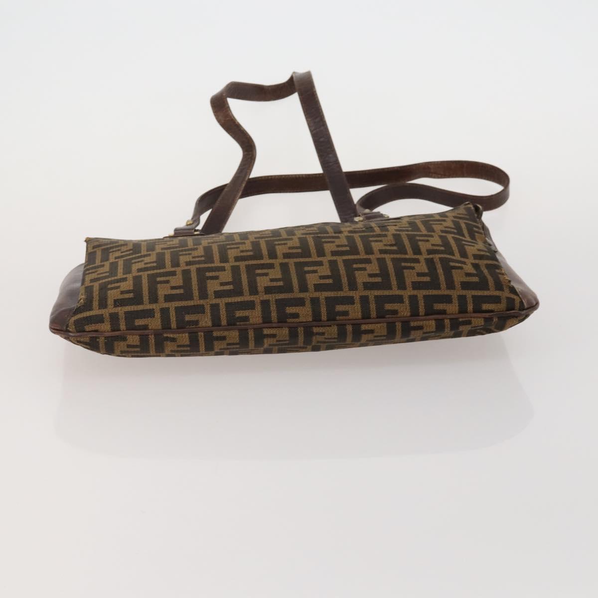 FENDI Zucca Hand Bag Canvas 3 Set Brown Auth bs35855