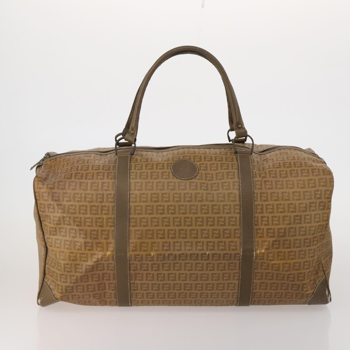 FENDI Zucca Hand Bag Canvas 3 Set Brown Auth bs35855