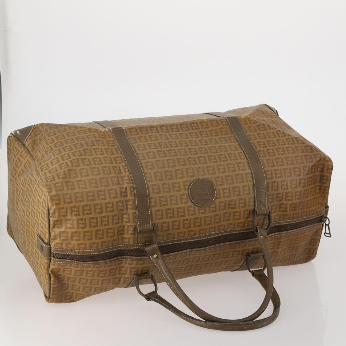 FENDI Zucca Hand Bag Canvas 3 Set Brown Auth bs35855