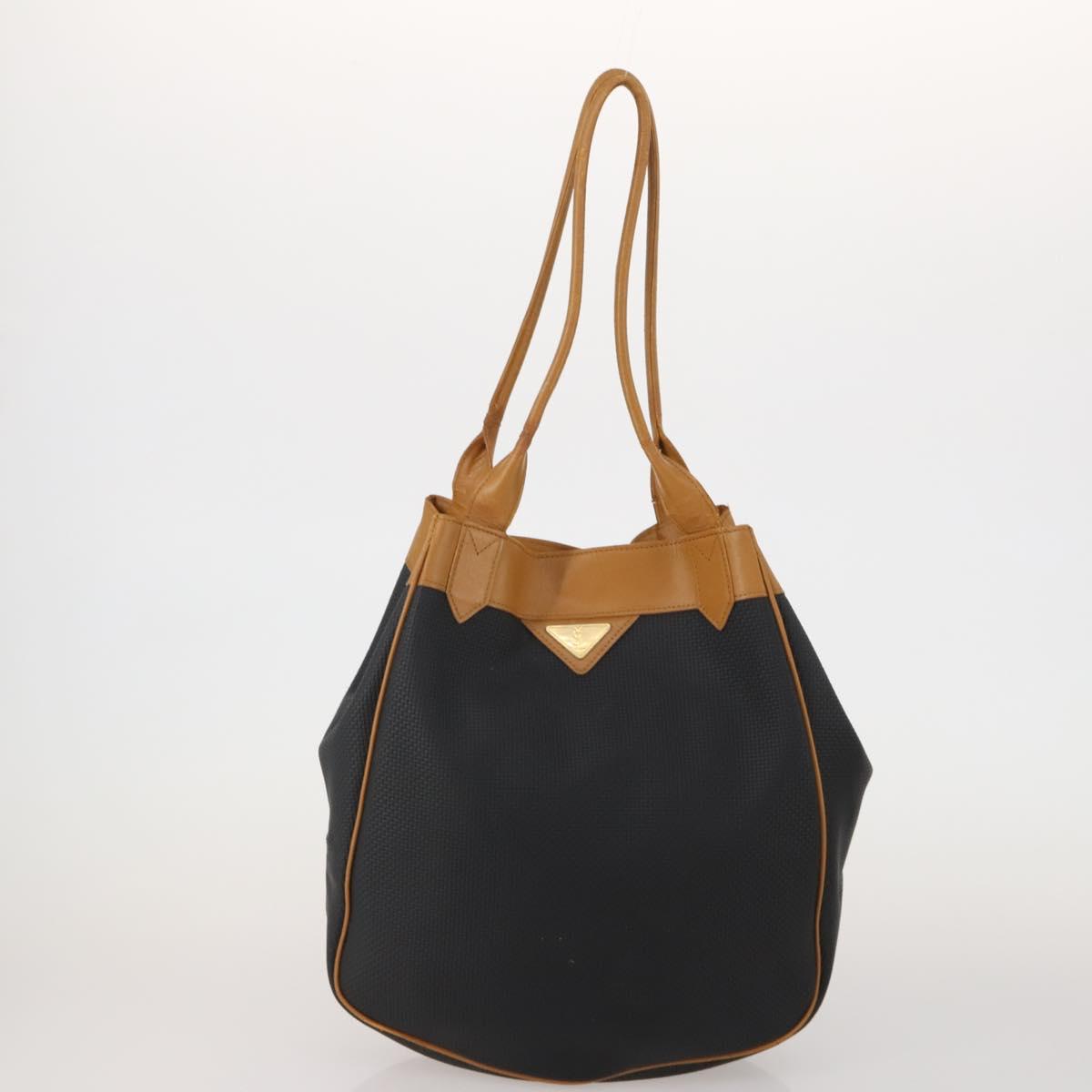 SAINT LAURENT Hand Bag PVC 2 Set Navy Auth bs35856