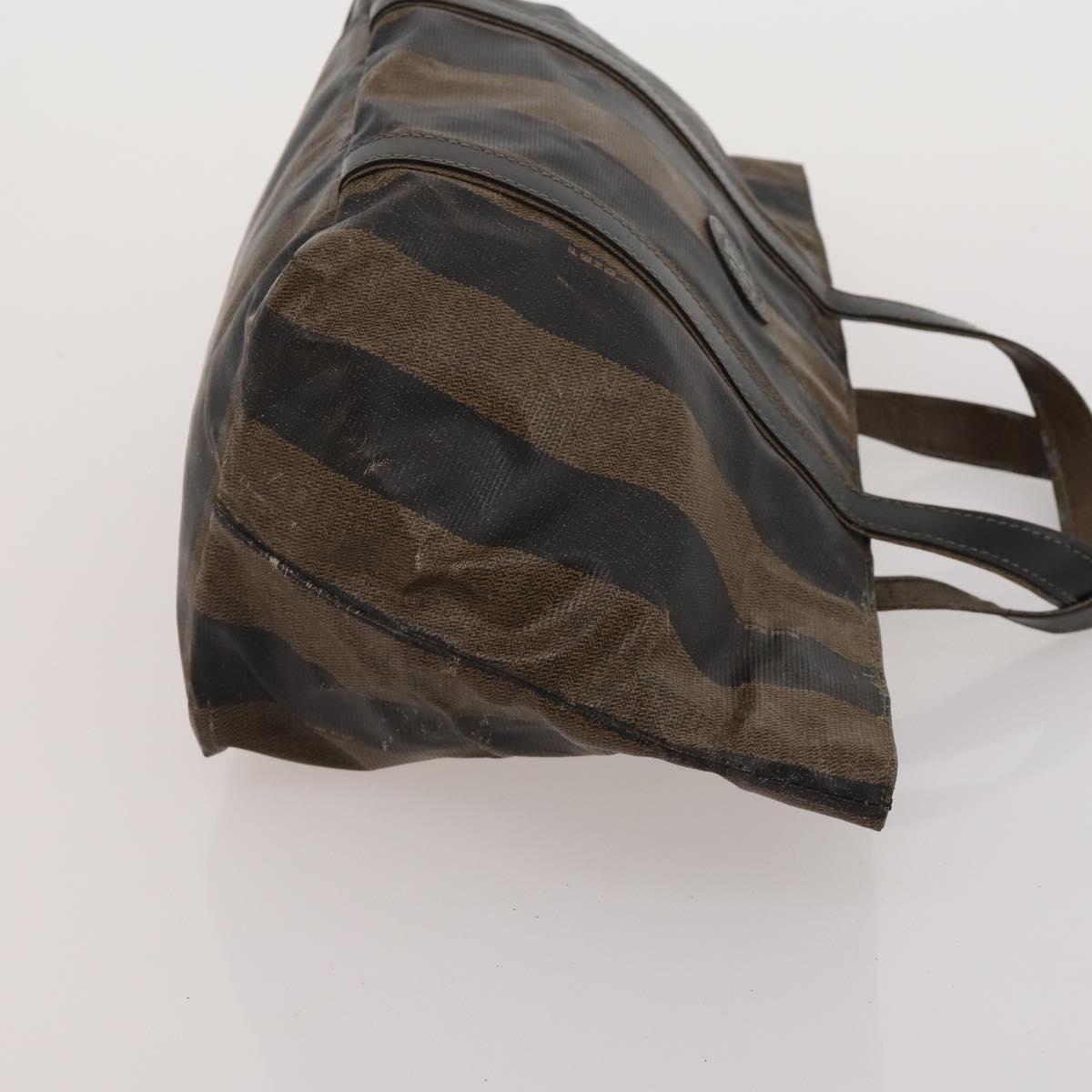 FENDI Pecan Shoulder Bag PVC 2 Set Brown Black Auth bs35857