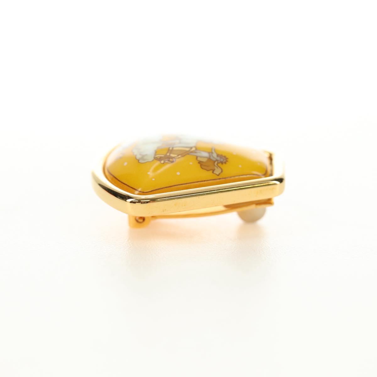 HERMES Earring Metal Gold Yellow Auth bs35859M