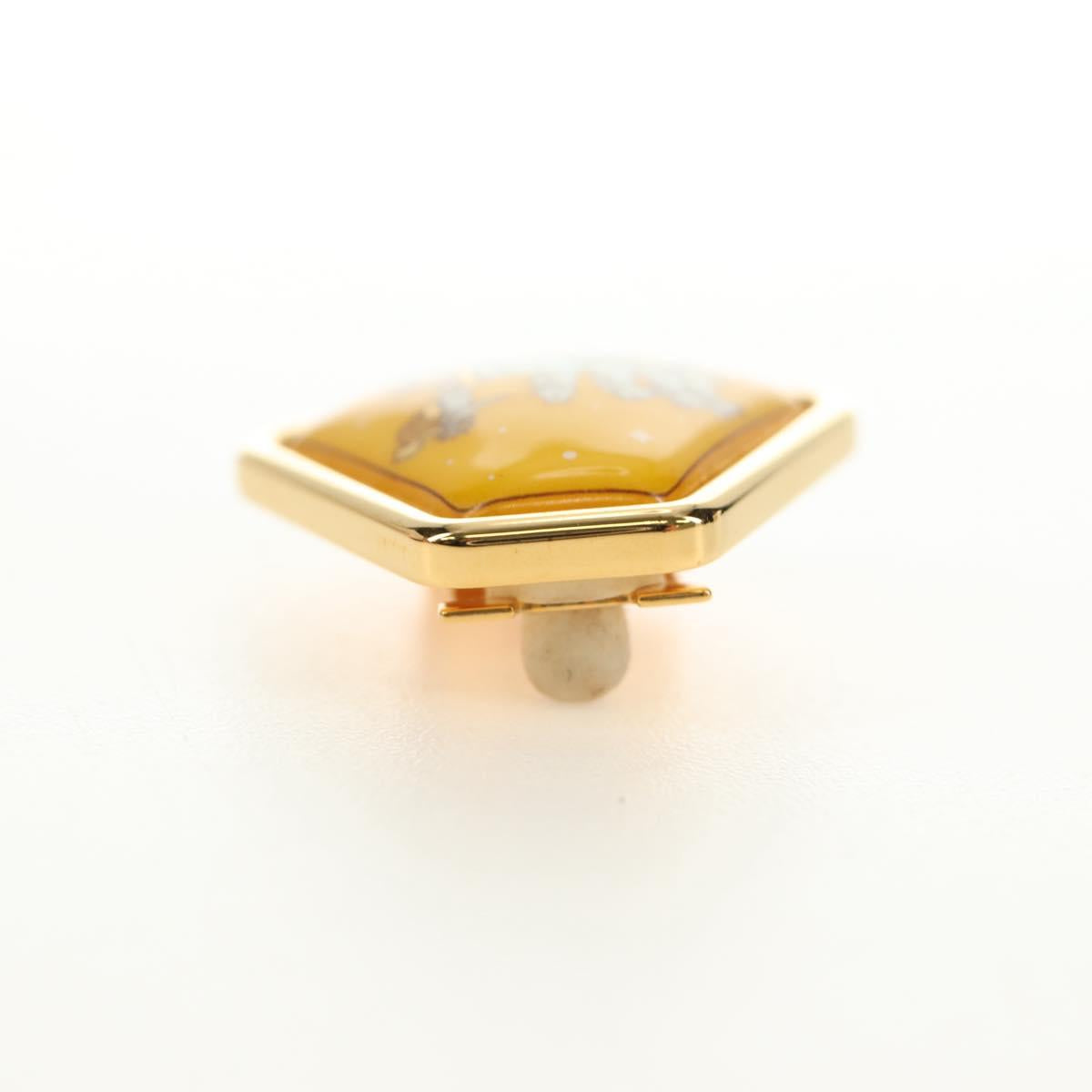 HERMES Earring Metal Gold Yellow Auth bs35859M