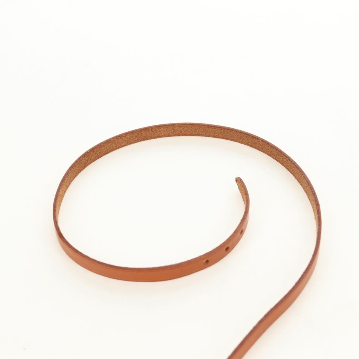 HERMES Appi 3 Bracelet Leather Brown Silver Auth bs35862M