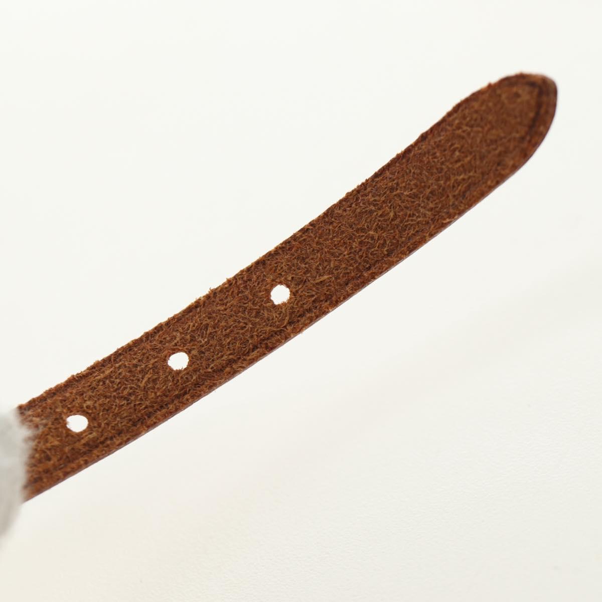 HERMES Appi 3 Bracelet Leather Brown Silver Auth bs35862M