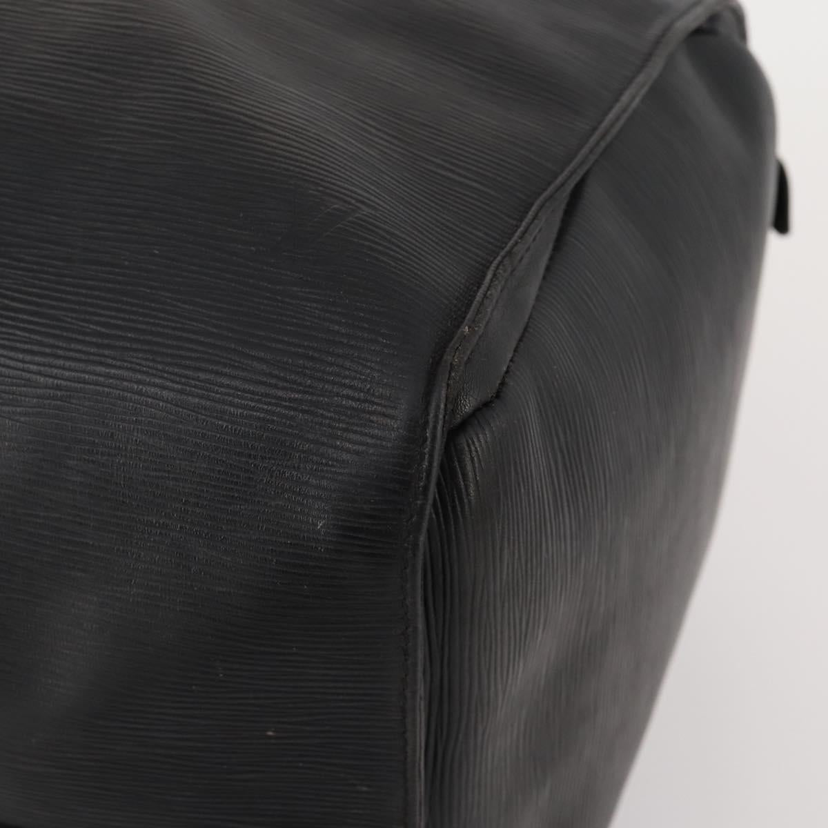 LOUIS VUITTON Epi Keepall 60 Boston Bag Noir M42942 LV Auth bs35863