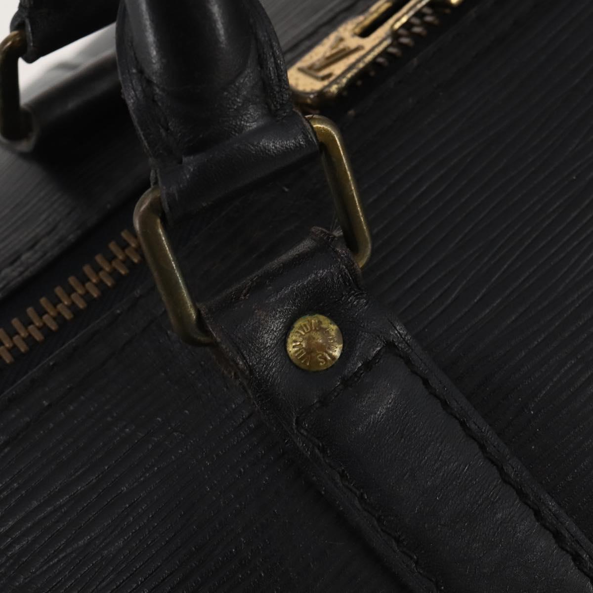 LOUIS VUITTON Epi Keepall 60 Boston Bag Noir M42942 LV Auth bs35863