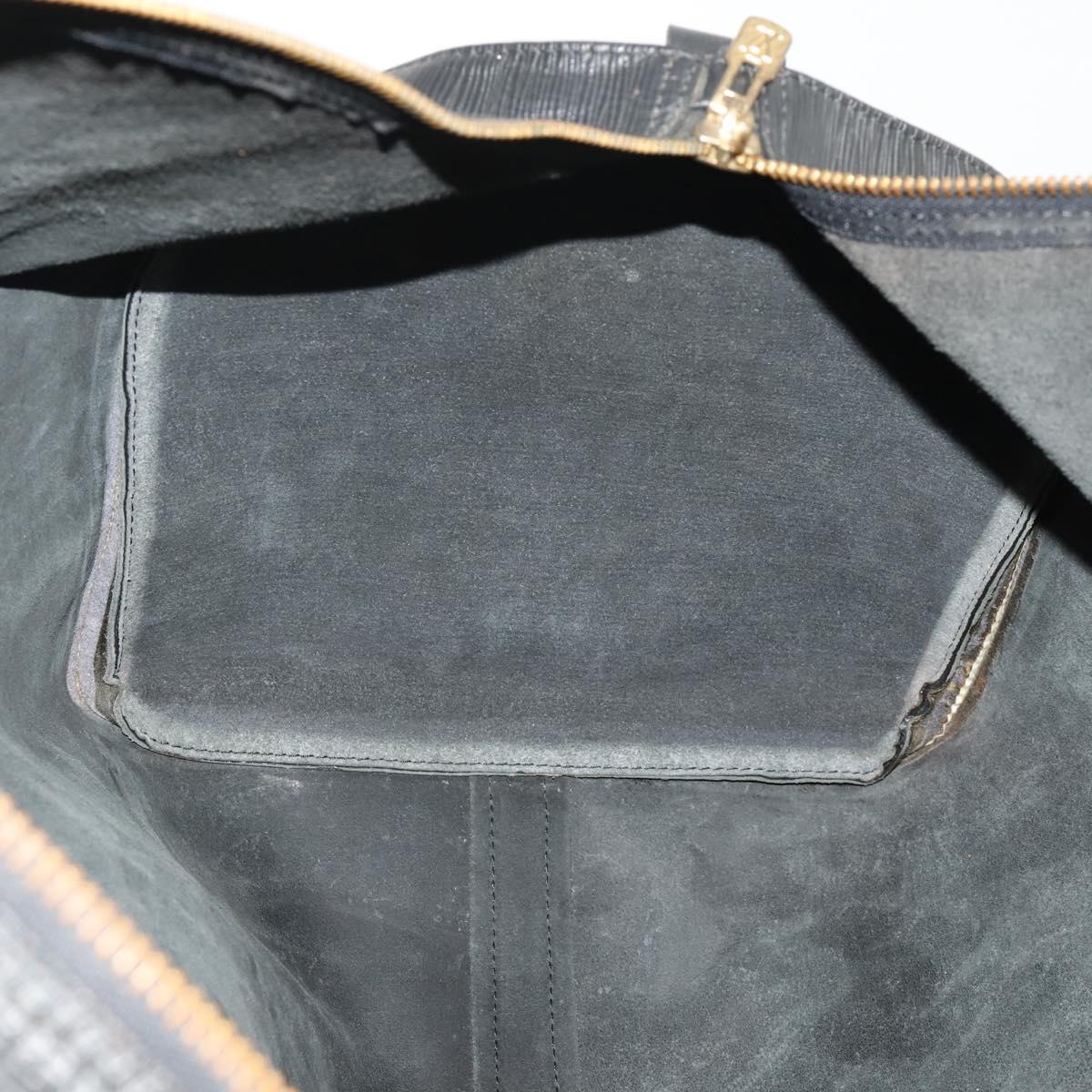 LOUIS VUITTON Epi Keepall 60 Boston Bag Noir M42942 LV Auth bs35863