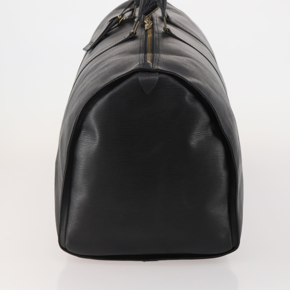 LOUIS VUITTON Epi Keepall 60 Boston Bag Noir M42942 LV Auth bs35863