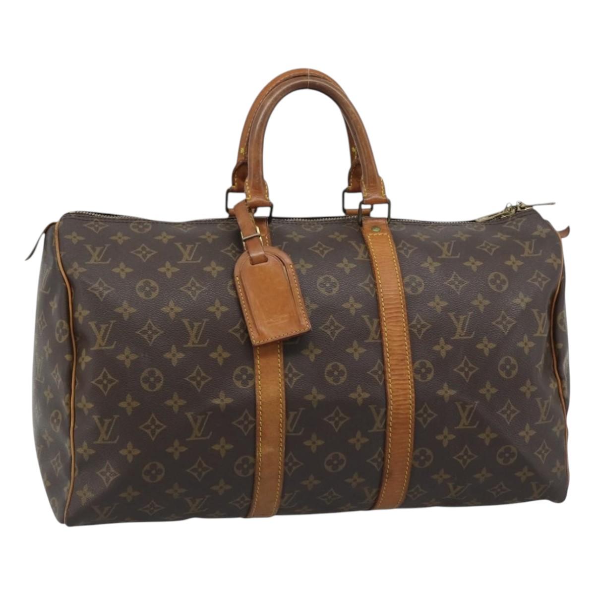 LOUIS VUITTON Monogram Keepall 50 Boston Bag M41426 LV Auth bs35866