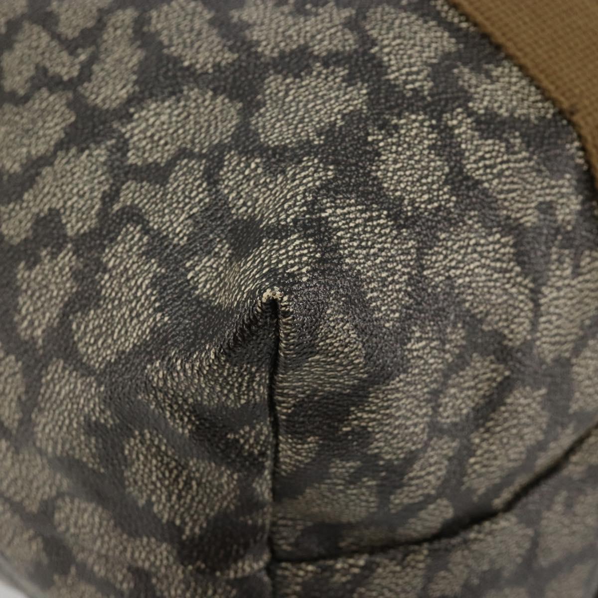 SAINT LAURENT Boston Bag PVC Black Khaki Auth bs35876