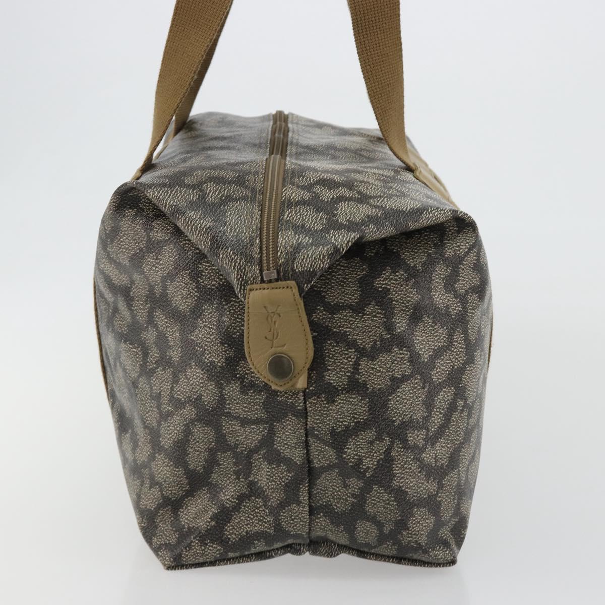 SAINT LAURENT Boston Bag PVC Black Khaki Auth bs35876
