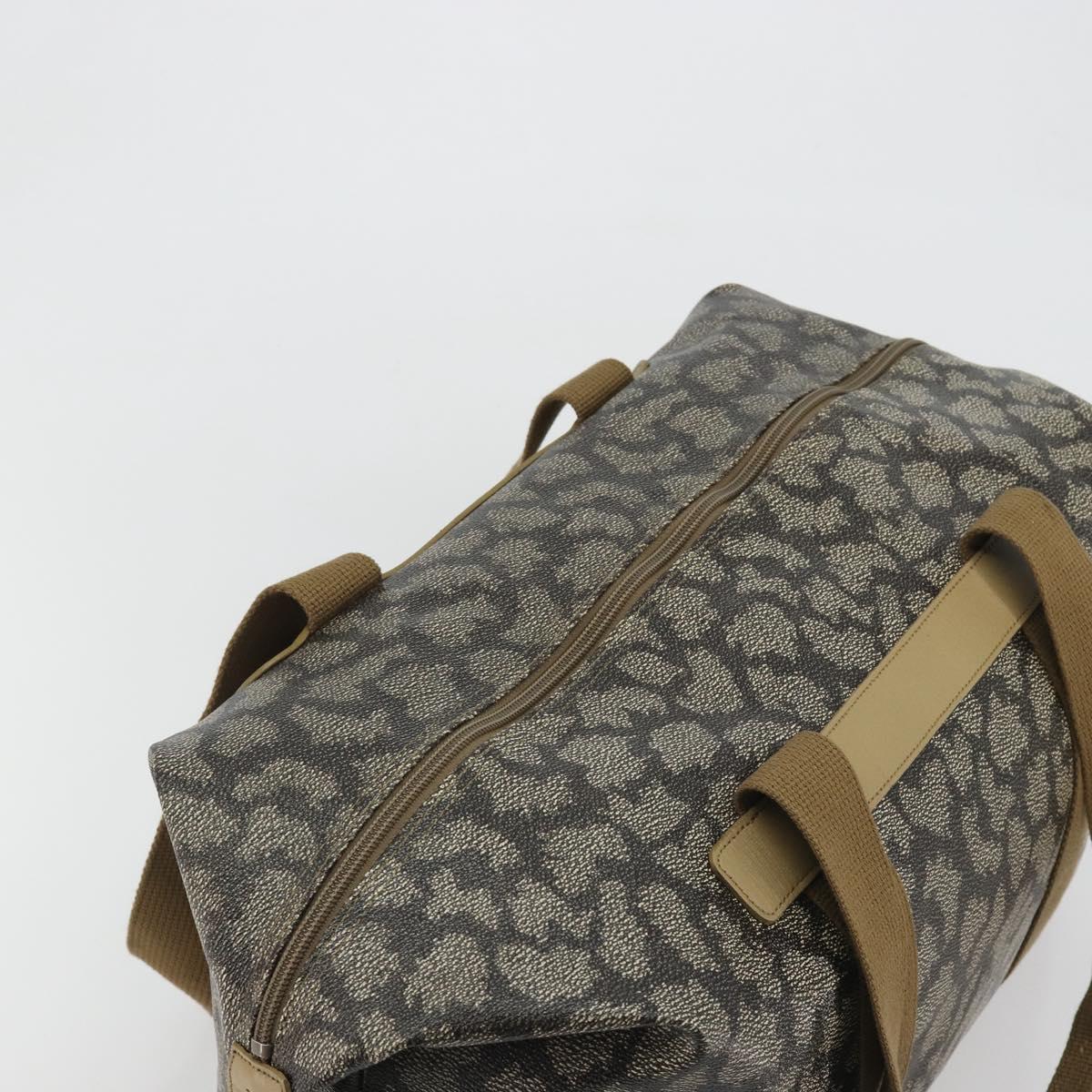SAINT LAURENT Boston Bag PVC Black Khaki Auth bs35876