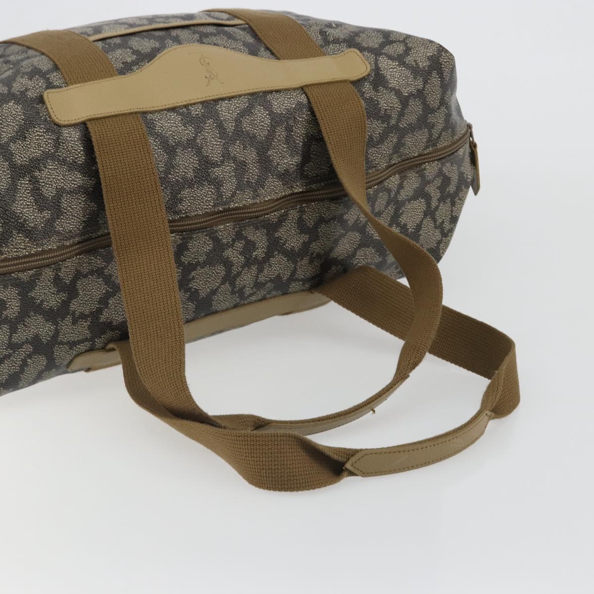 SAINT LAURENT Boston Bag PVC Black Khaki Auth bs35876