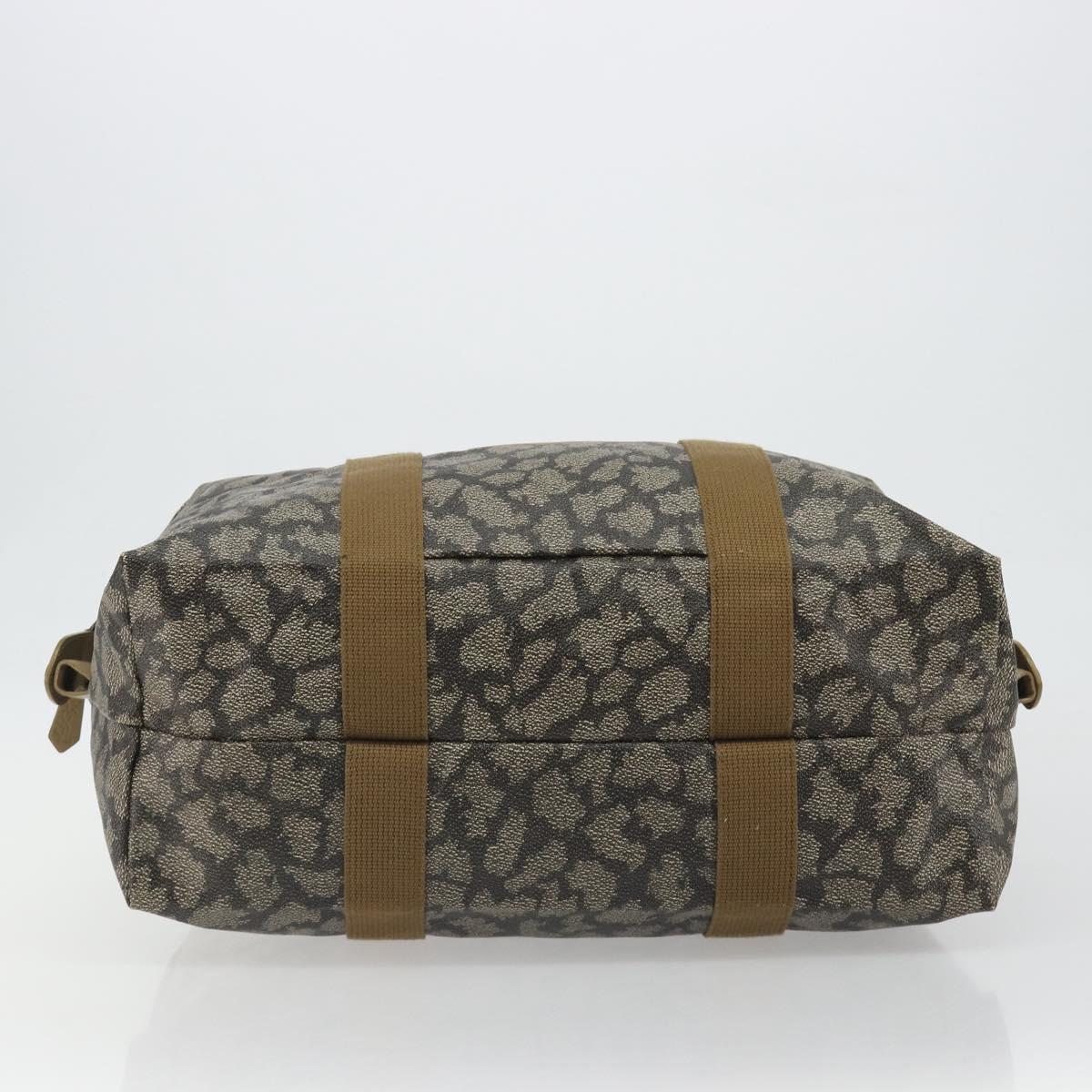SAINT LAURENT Boston Bag PVC Black Khaki Auth bs35876