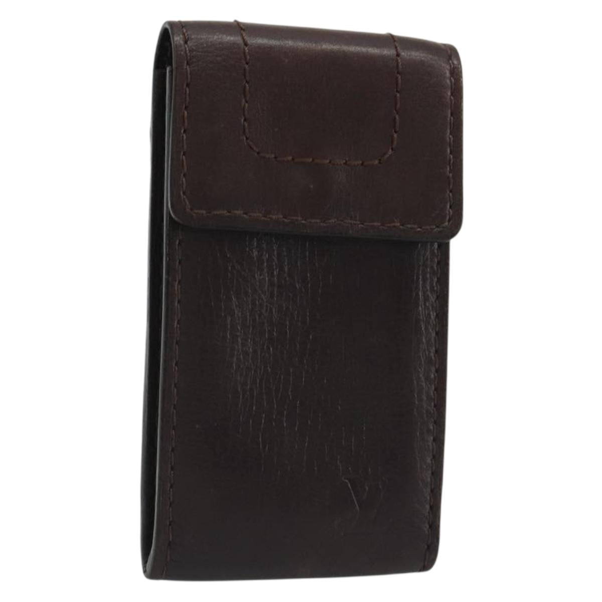 LOUIS VUITTON Utah Porte Cles Badge Pouch Leather Brown M92539 LV Auth bs35889