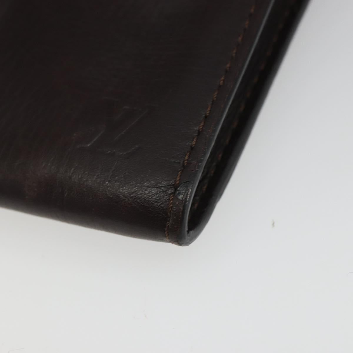 LOUIS VUITTON Utah Porte Cles Badge Pouch Leather Brown M92539 LV Auth bs35889