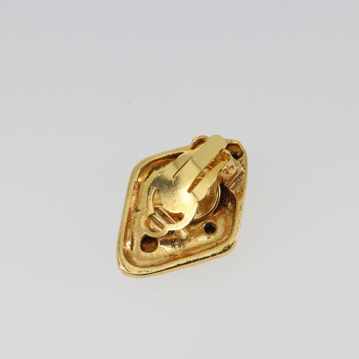 CHANEL Earring Metal Gold Tone CC Auth bs35890