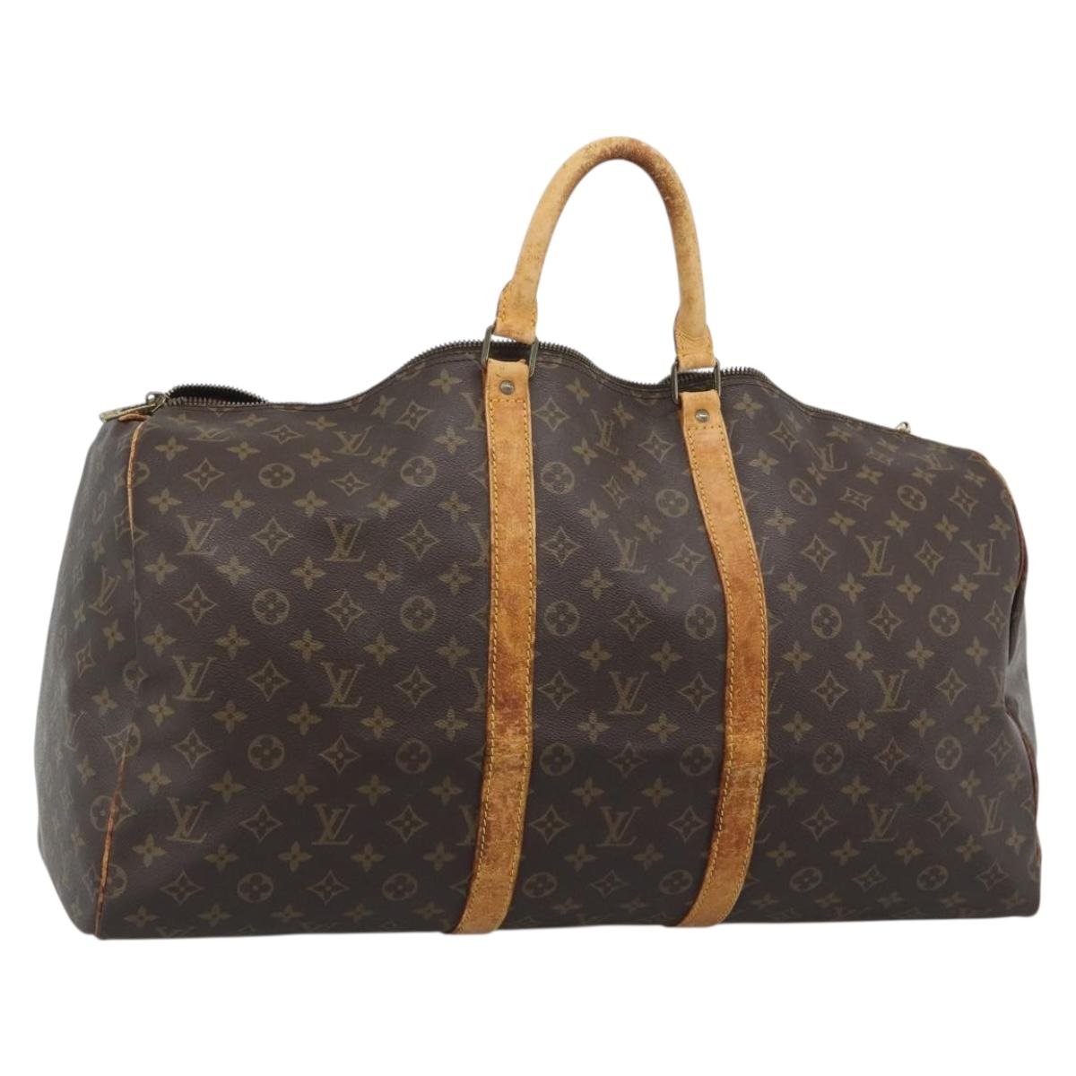LOUIS VUITTON Monogram Keepall 55 Boston Bag M41424 LV Auth bs35898