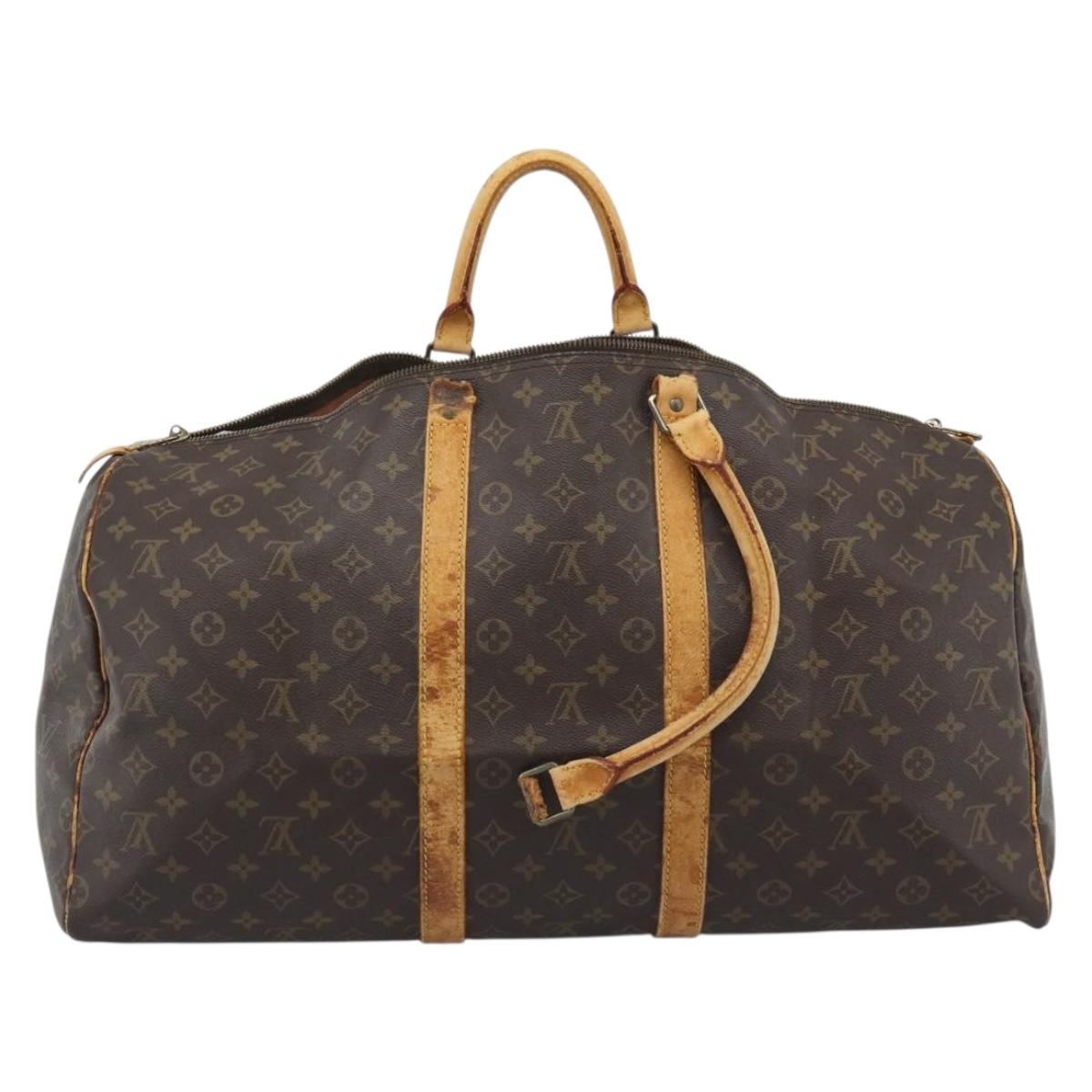 LOUIS VUITTON Monogram Keepall 55 Boston Bag M41424 LV Auth bs35898