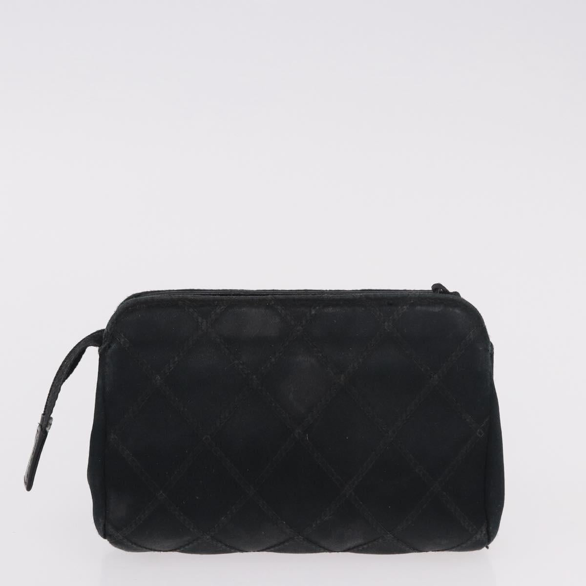 CHANEL Pouch Leather Satin Patent 3 Set Black CC Auth bs35903