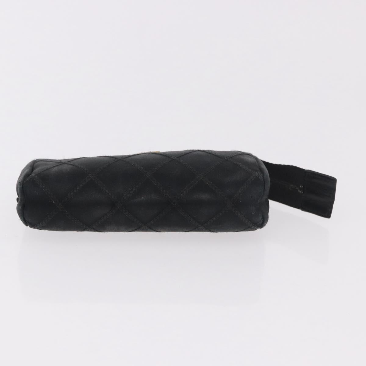 CHANEL Pouch Leather Satin Patent 3 Set Black CC Auth bs35903