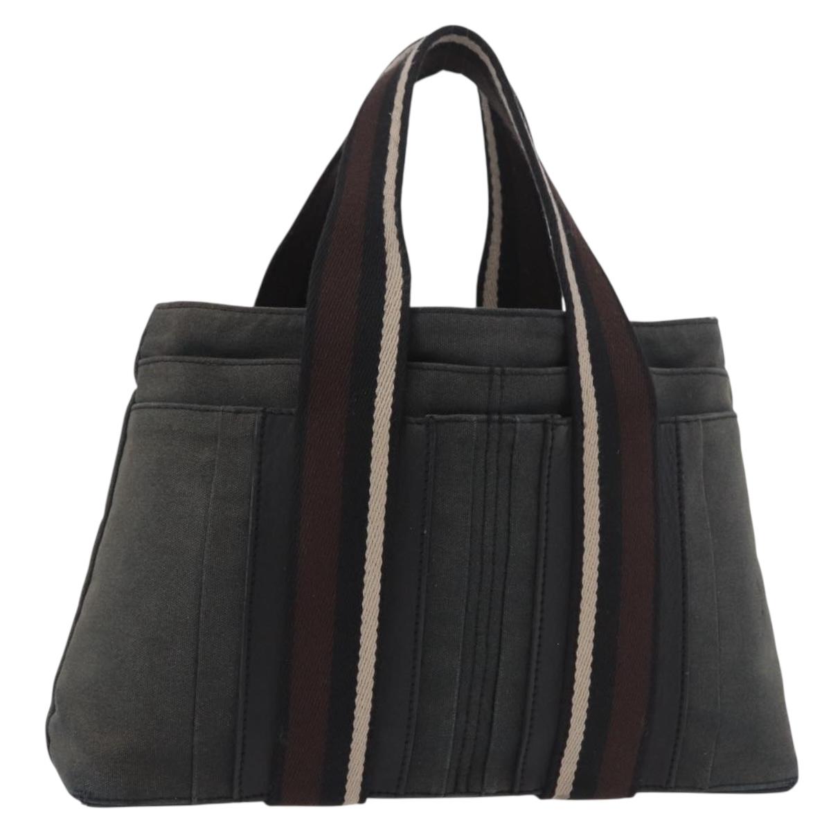 HERMES Toroca Horizontal PM Hand Bag Canvas Black Auth bs35908