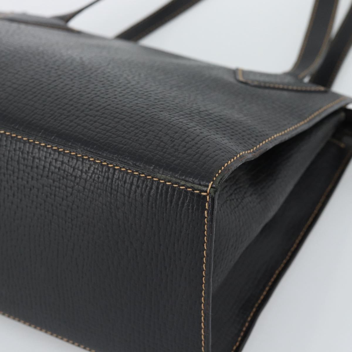 LOEWE Tote Bag Leather Black Gold Auth bs35912