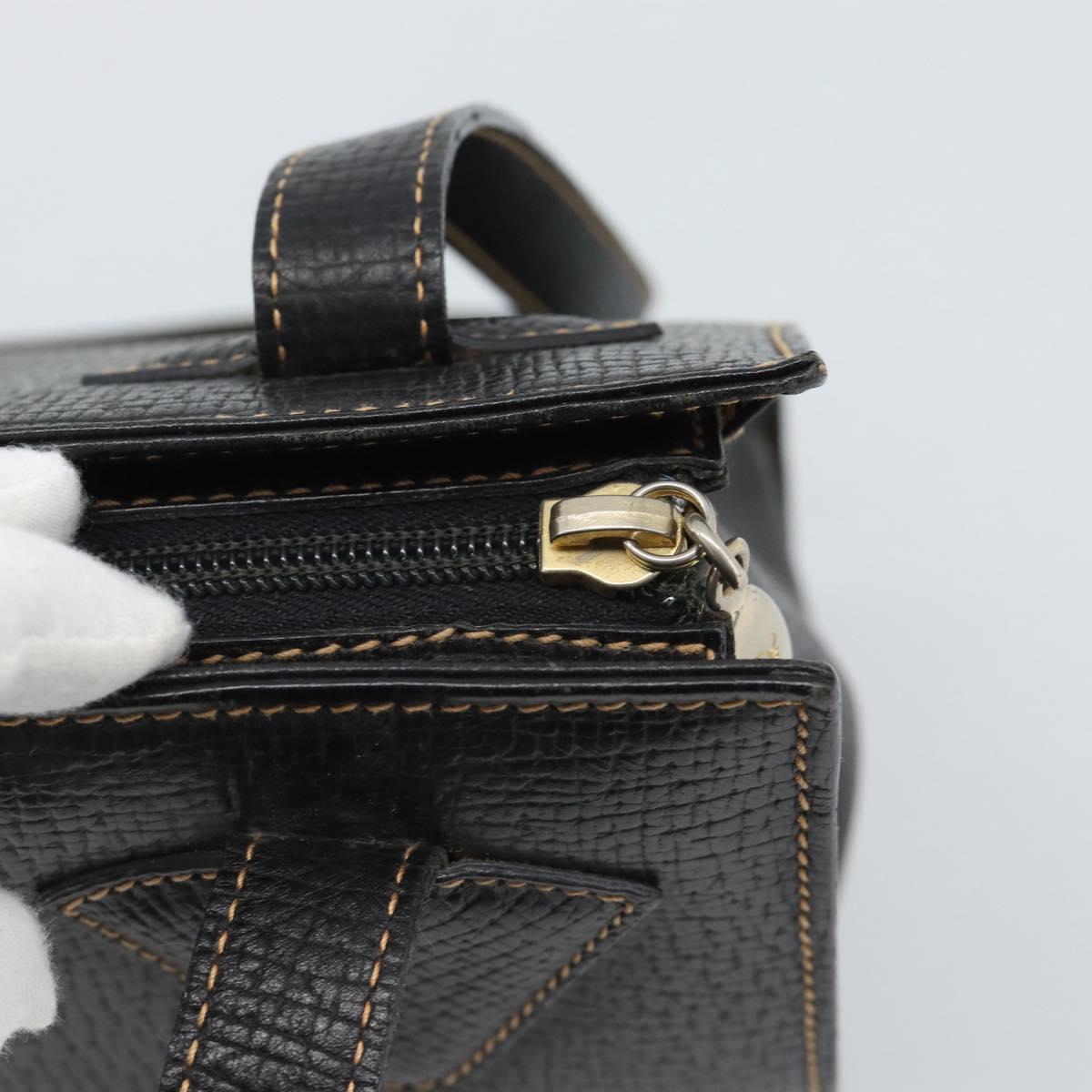 LOEWE Tote Bag Leather Black Gold Auth bs35912