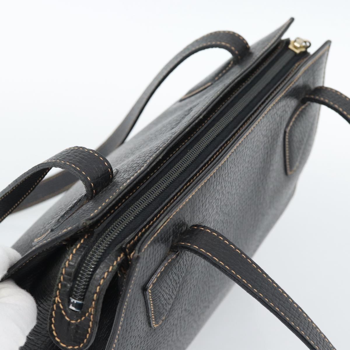 LOEWE Tote Bag Leather Black Gold Auth bs35912