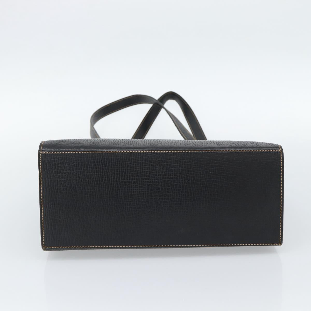 LOEWE Tote Bag Leather Black Gold Auth bs35912