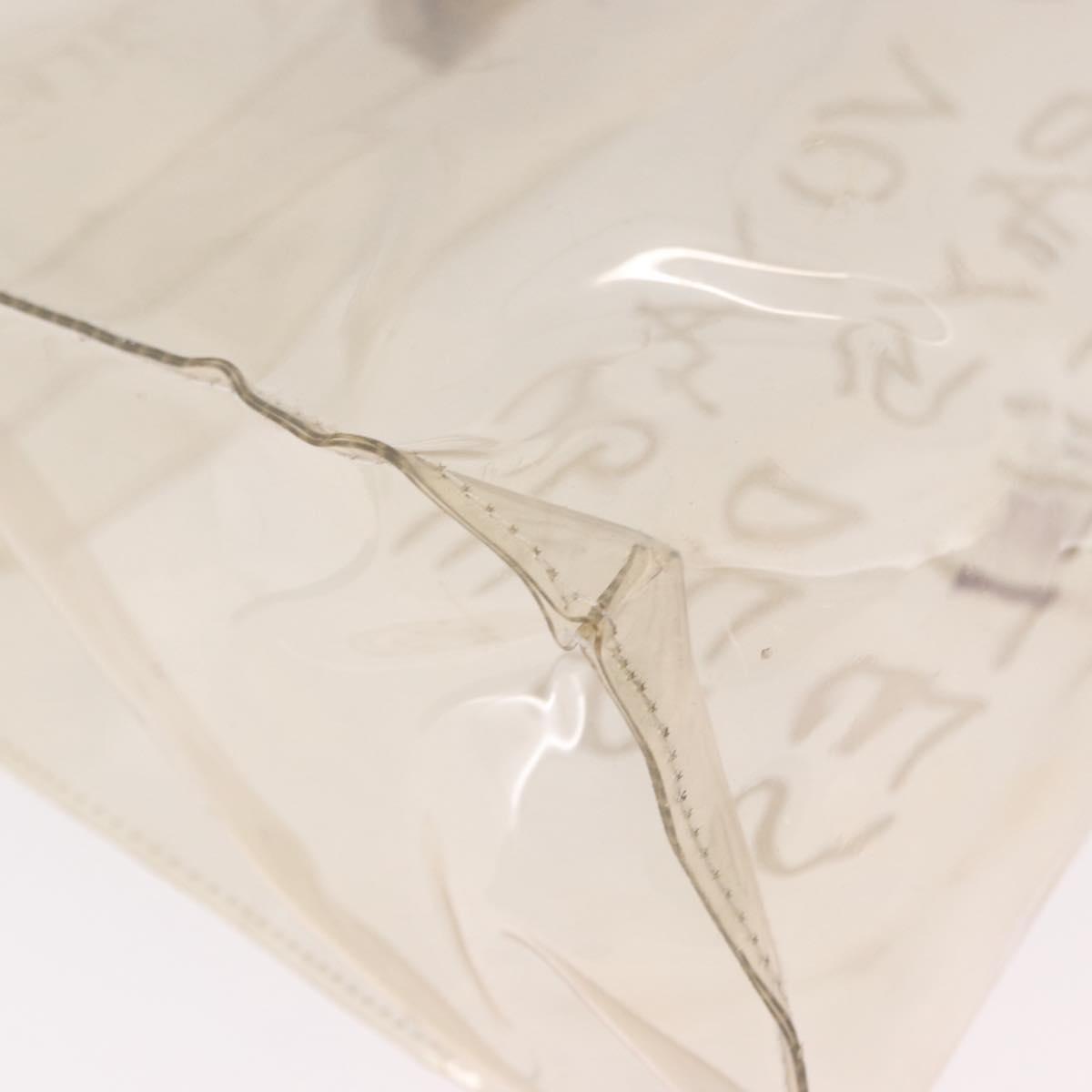 HERMES Vinyl Kelly Hand Bag Vinyl Clear Gold Auth bs35913