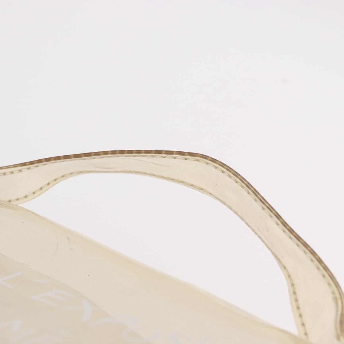 HERMES Vinyl Kelly Hand Bag Vinyl Clear Gold Auth bs35913