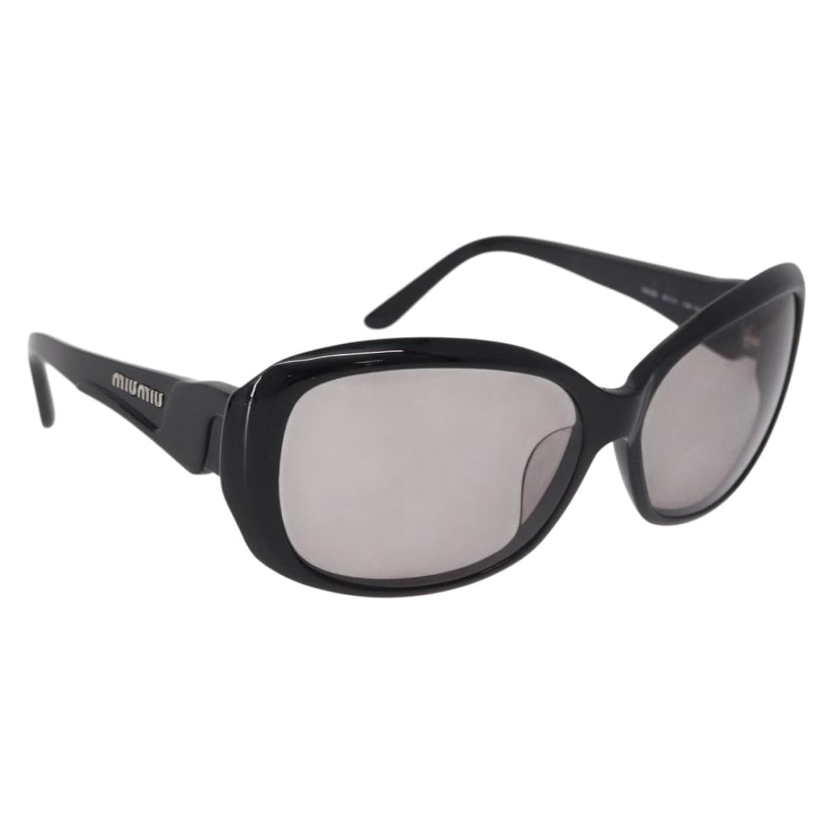 Miu Miu Sunglasses Plastic Black Silver Auth bs35914