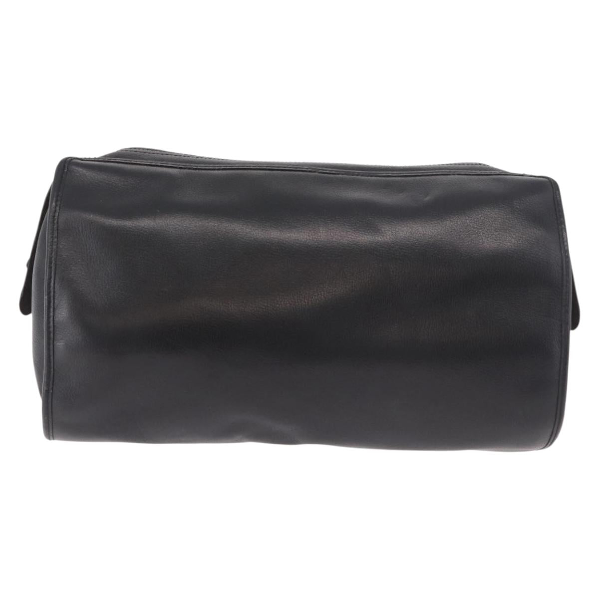 Christian Dior Shoulder Bag Leather Black Gold Auth bs35919