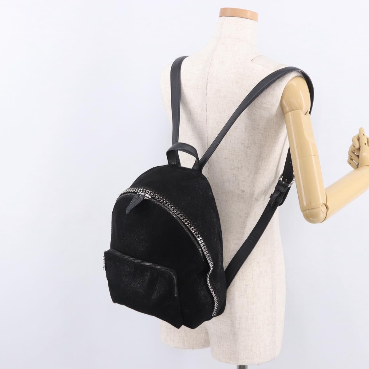 Stella MacCartney Backpack Polyester Black Silver Auth bs35920