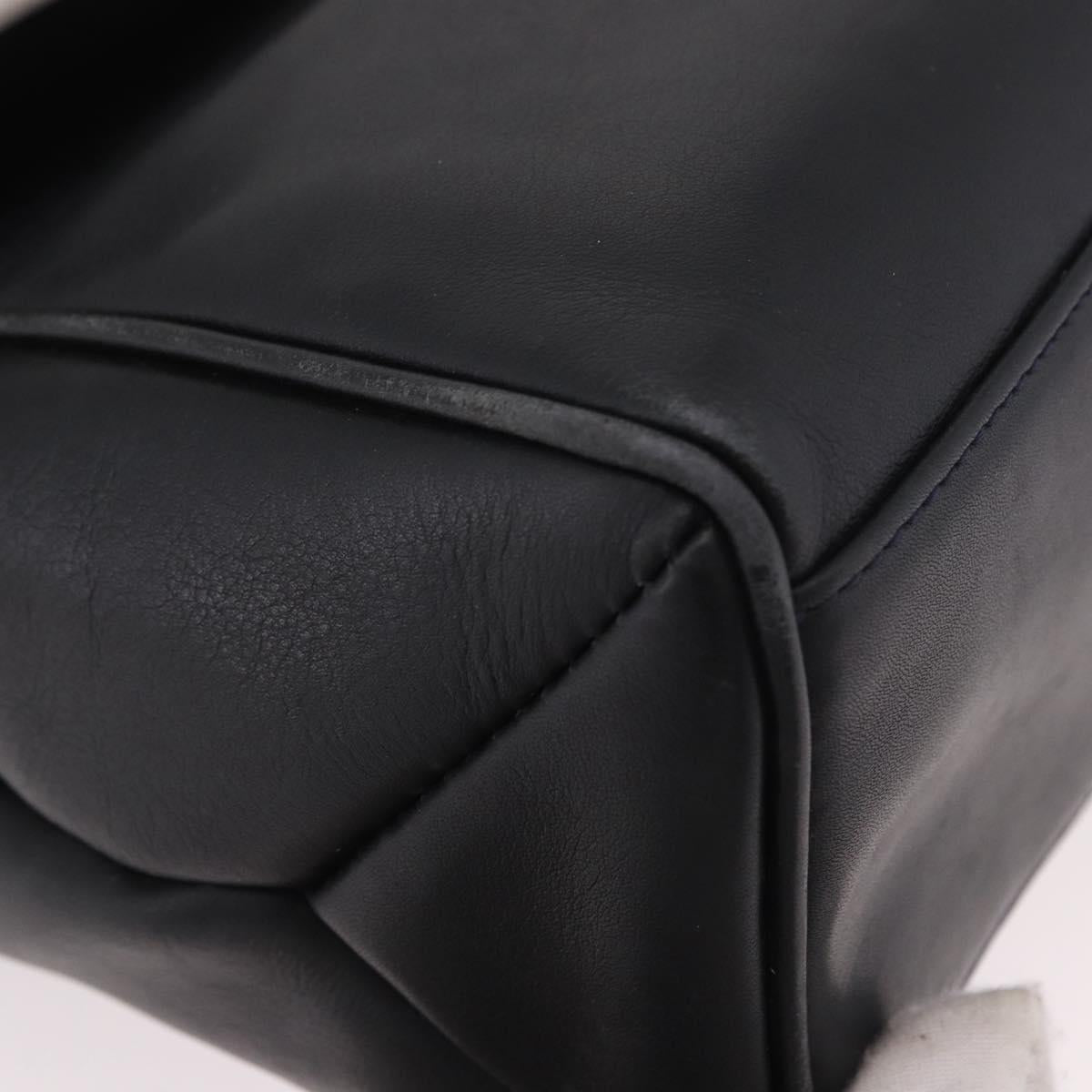 FENDI Hand Bag Leather 2way Black Auth bs35922