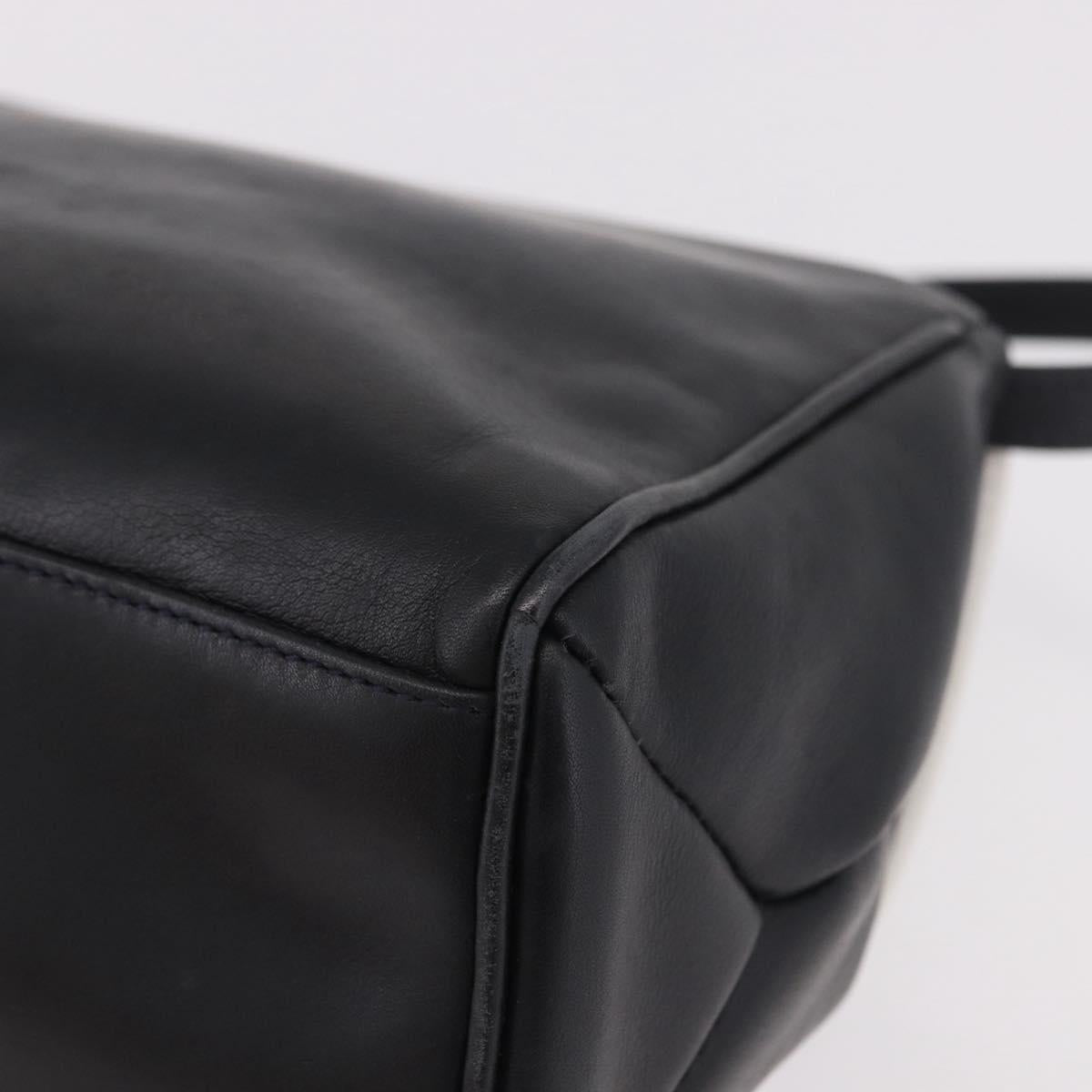 FENDI Hand Bag Leather 2way Black Auth bs35922
