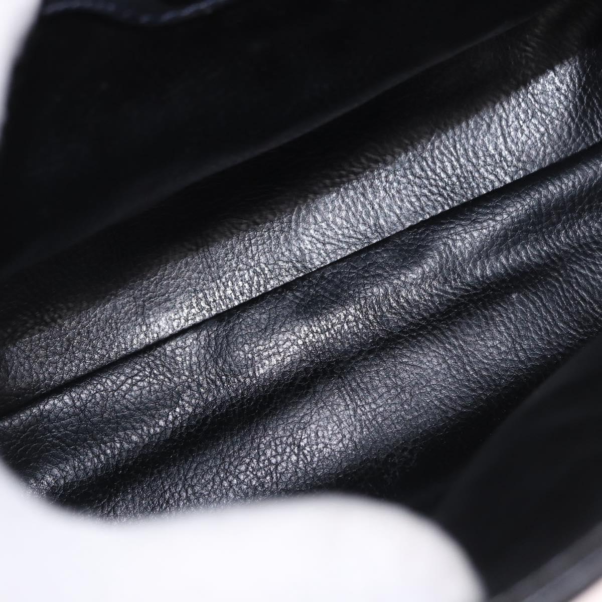 FENDI Hand Bag Leather 2way Black Auth bs35922