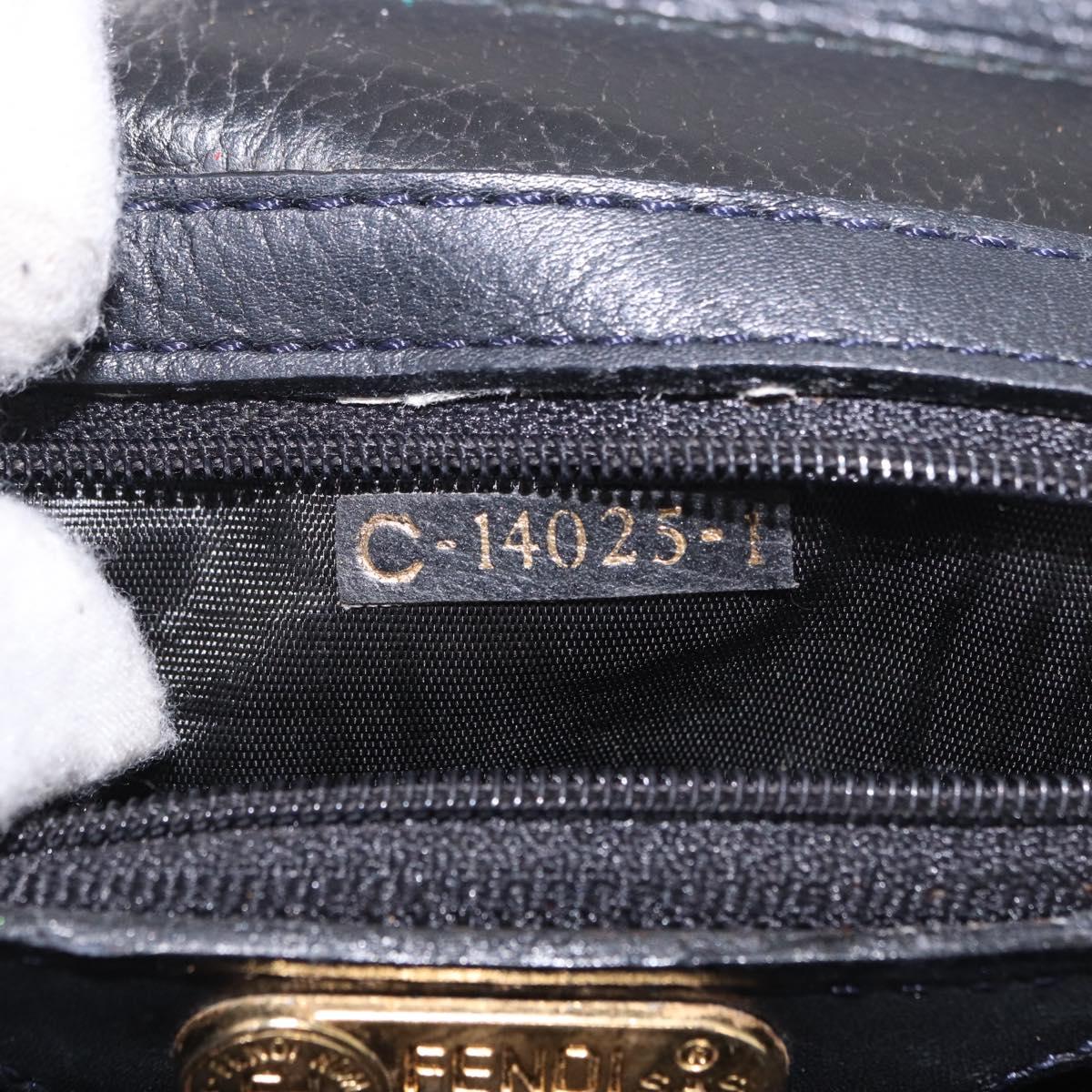 FENDI Hand Bag Leather 2way Black Auth bs35922