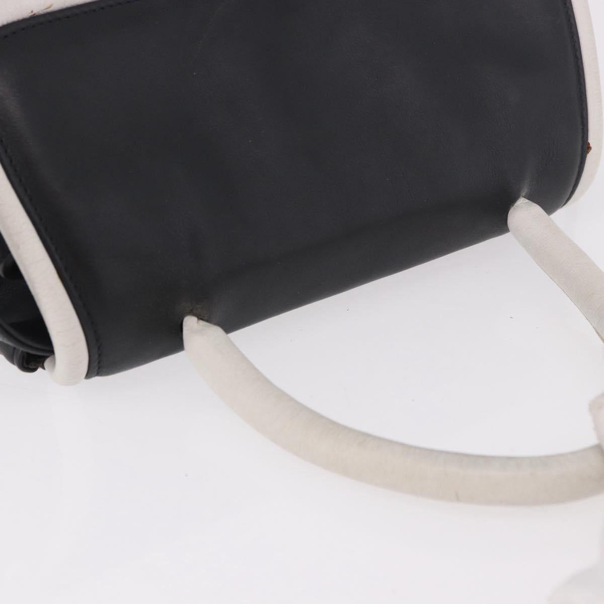 FENDI Hand Bag Leather 2way Black Auth bs35922