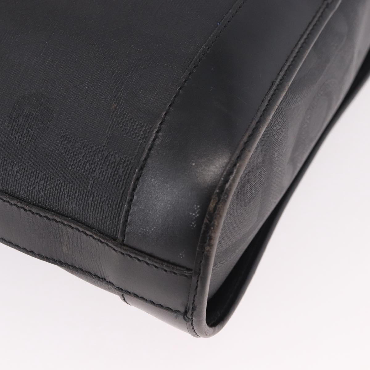 Christian Dior Trotter Shoulder Bag PVC Black Gold Auth bs35923