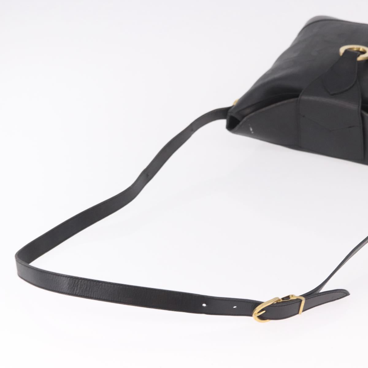 Christian Dior Trotter Shoulder Bag PVC Black Gold Auth bs35923