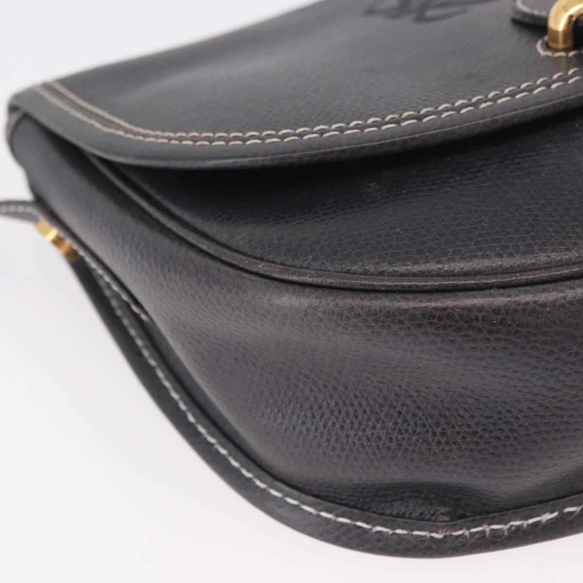 LOEWE Anagram Shoulder Bag Navy Gold Auth bs35924