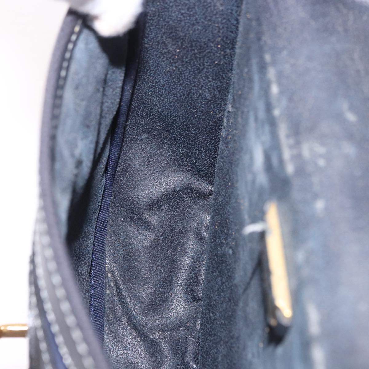 LOEWE Anagram Shoulder Bag Navy Gold Auth bs35924