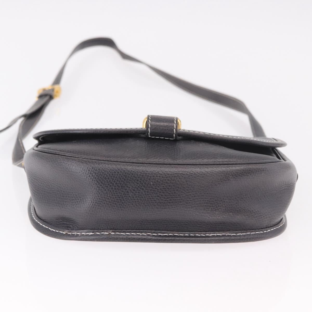 LOEWE Anagram Shoulder Bag Navy Gold Auth bs35924