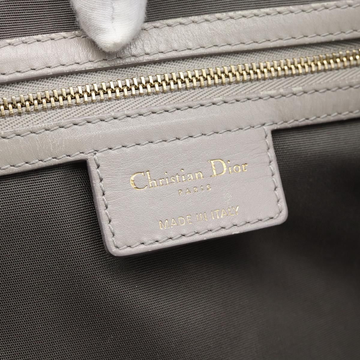Christian Dior Canage Tote Bag Canvas Gray Gold Auth bs35925