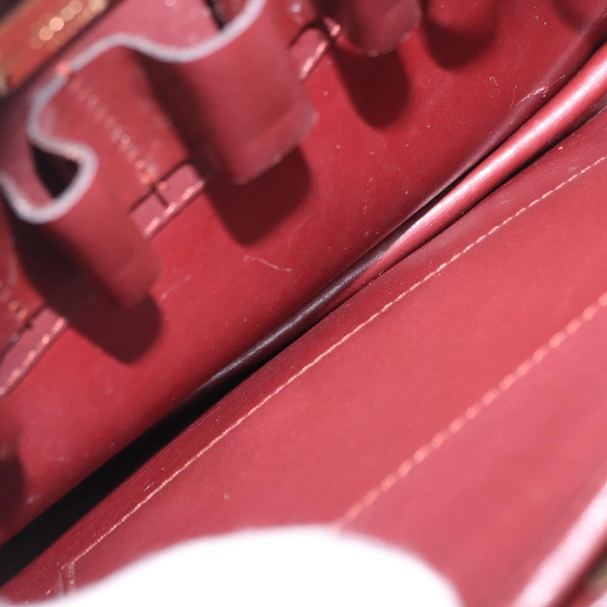 CARTIER Must Line Shoulder Bag Bordeaux Gold Auth bs35926